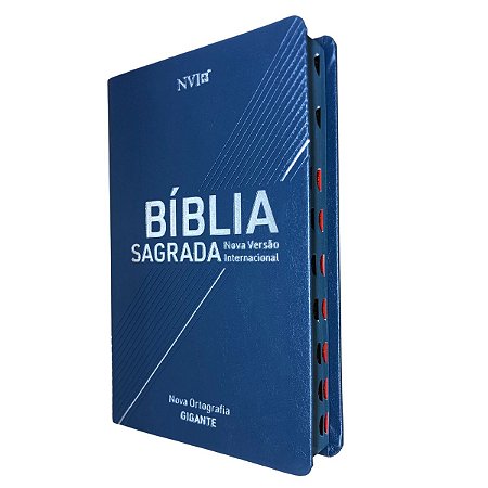 Bíblia Sagrada NVI Letra Gigante Capa Luxo Azul Geográfica