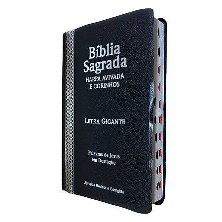 Bíblia Sagrada ARC Letra Grande Com Harpa Capa Preta Índice