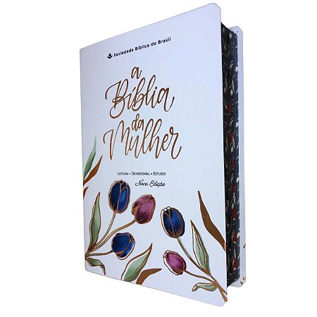 Bíblia Da Mulher Grande Capa Luxo Branca Índice Lateral SBB