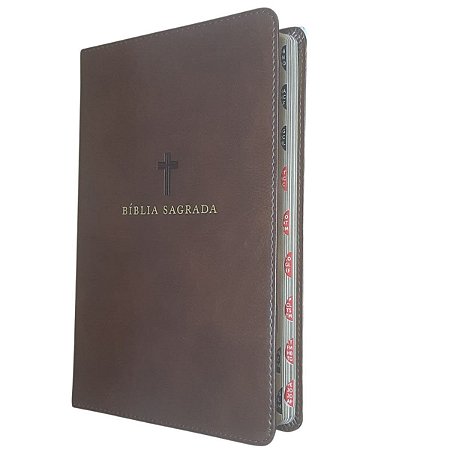Bíblia Sagrada NVI Marrom Índice Palavras Jesus Em Vermelho