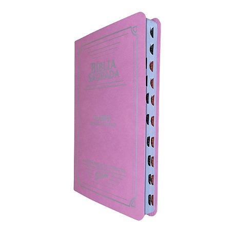 Bíblia Slim ARC Capa PU Índice | Semiflexível | Rosa | CPP