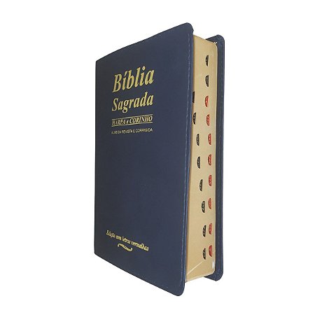 Bíblia Sagrada Letras Vermelhas ARC Preta Com Harpa Índice