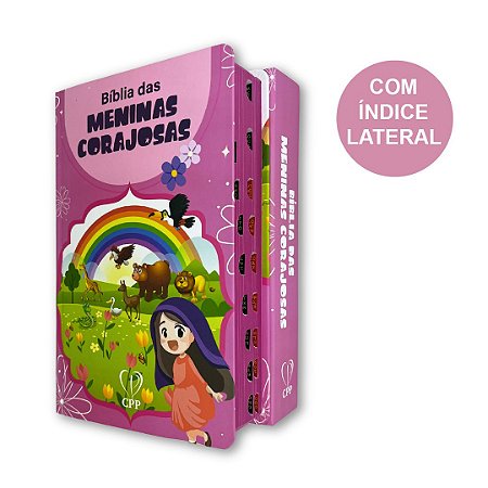 Bíblia Das Meninas Corajosas ARC | Harpa Índice Ilustrações Rosa | CPP