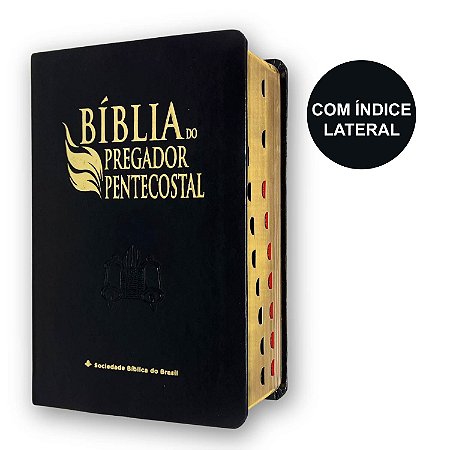 Bíblia Pregador Pentecostal Compacta Média ARC Índice Preta