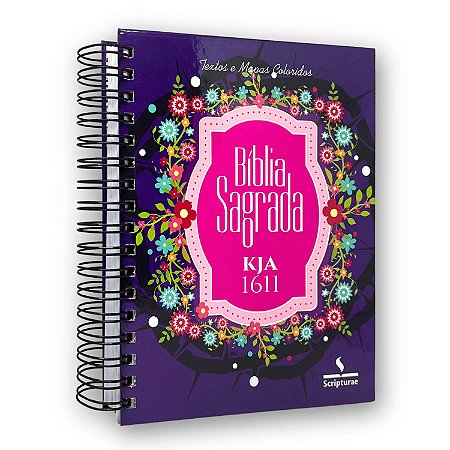 Bíblia Anote King James 1611 KJA | Roxa Floral