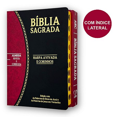 Bíblia Slim ARC | Letra Grande | Índice | Harpa | Bordô e Preta | CPP