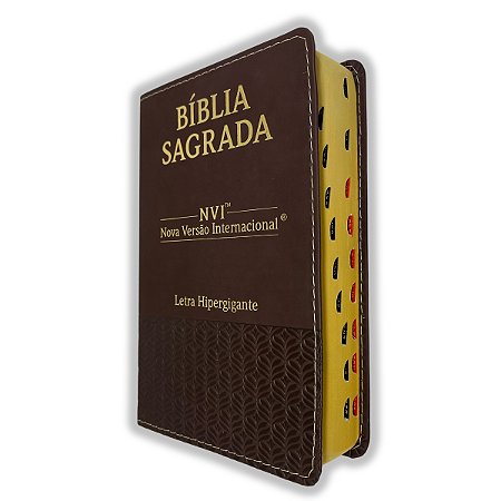 Bíblia Sagrada NVI Letra Hipergigante Luxo Marrom - CPP