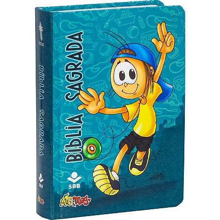 Bíblia Sagrada Infantil Com Índice Mig E Meg Azul NTLH SBB