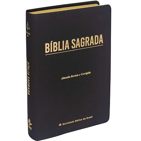 Bíblia Sagrada Linha Ouro Preta ARC Capa Sintético SBB