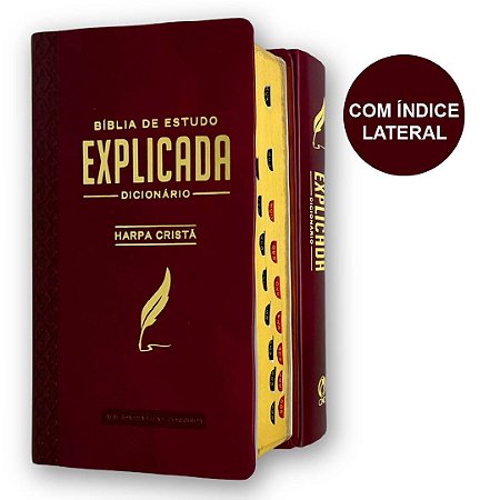 Bíblia De Estudo Explicada Com Índice Vinho | Com Harpa Cpad