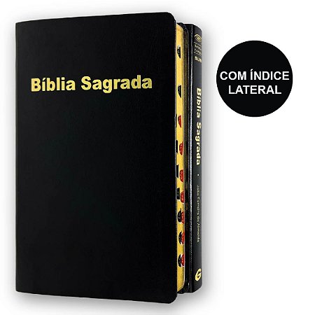 Bíblia Sagrada Slim ARC Fina Preta Com Índice Geográfica