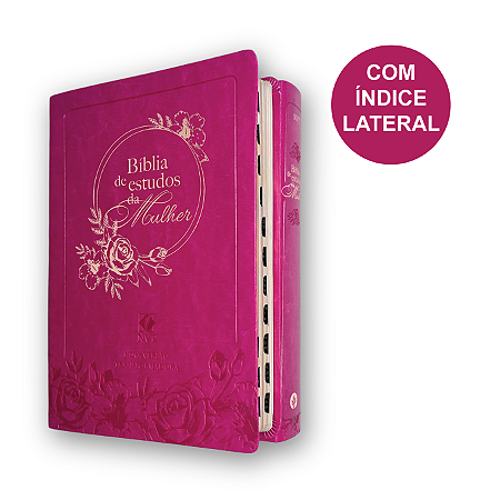 Bíblia De Estudos Da Mulher NVT | Couro Rosa | Pão Diário