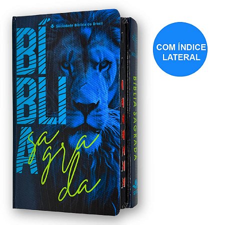 Bíblia Sagrada Leão Azul Com Índice NTLH Capa Dura Sbb