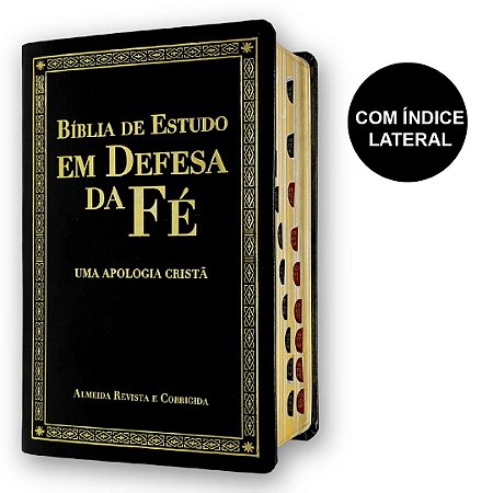 Bíblia De Estudo Em Defesa Da Fé | Luxo Índice | Preta Cpad