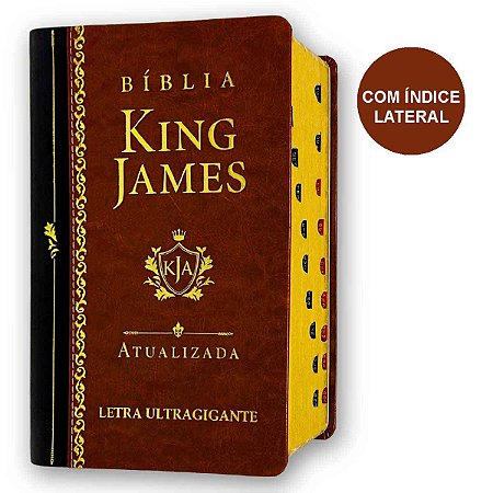Bíblia King James Letra Ultragigante Luxo Marrom Índice