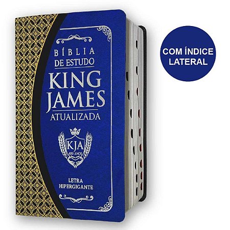 Bíblia Estudo King James Atualizada Preta e Azul Gigante