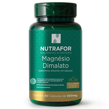 Magnésio Dimalato Puro 500mg 60 Cáps - Nutrafor