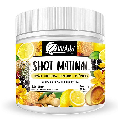Shot Matinal Anti-inflamatório Cúrcuma Gengibre Limão Própolis 150g