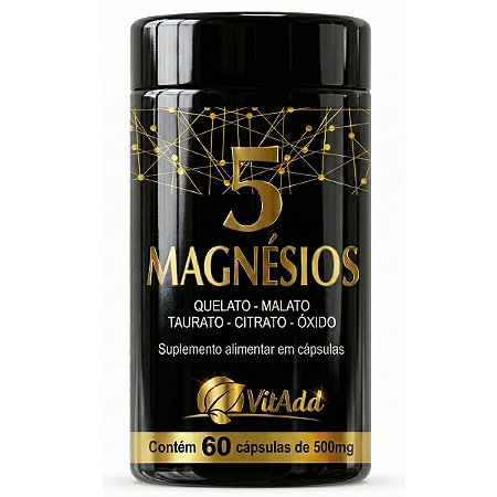 5 Magnesio Quelato Malato Taurato Citrato Óxido 60 caps