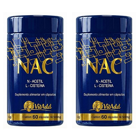 Kit 2x NAC N Acetil L Cisteína 60 Cáps - Antioxidante