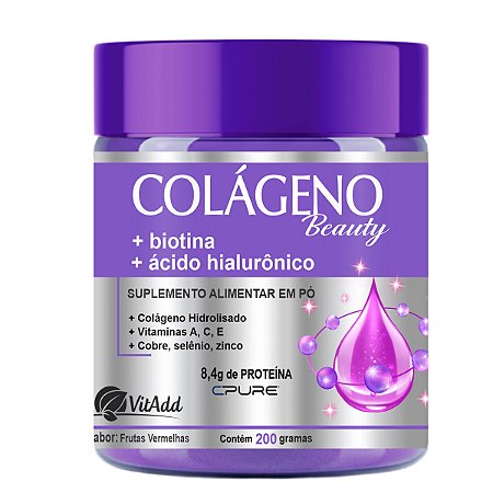 Colágeno Beauty 8,4g Proteína + Hialurônico + Biotina 200g