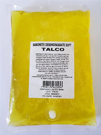 Sabonete Líquido Desengraxante Talco Amarelo Batoque Pino Bag 800 ml unid