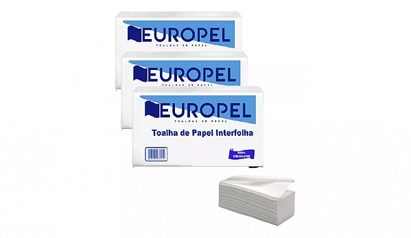 Papel Toalha Interfolha Celulose 19 x 22 Europel Premium pct