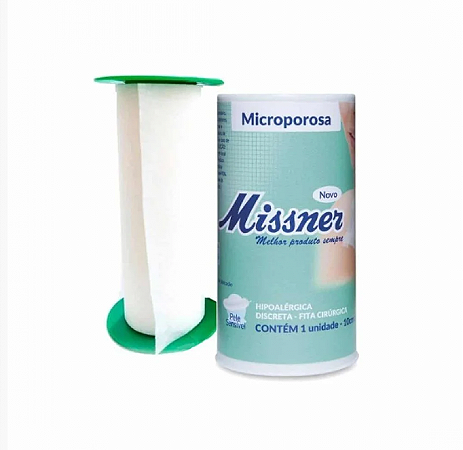 Fita Microporosa Hipoalérgica Branca 10 mm x 4,5 mts Missner unid