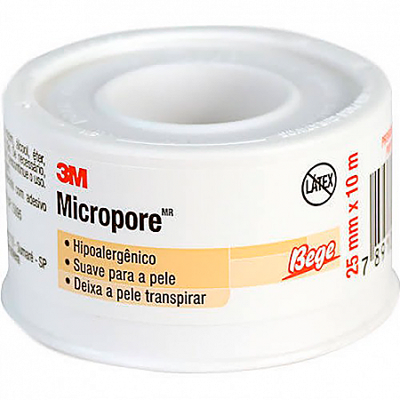 Fita Micropore Bege 5cm x 10mts 3M - Unidade