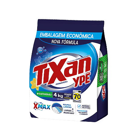 Lava Roupas Sachê em Pó Primavera 4kg Tixan Ypê
