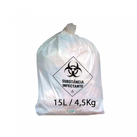 Saco Infectante 15L Branco 0,022 Micra c/100 Unidades