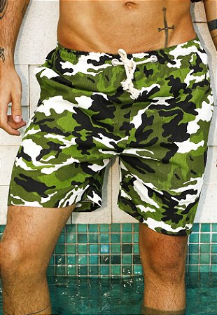 Shorts Linho Camuflado