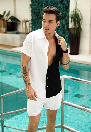 Conjunto Bicolor Branco C/ Preto