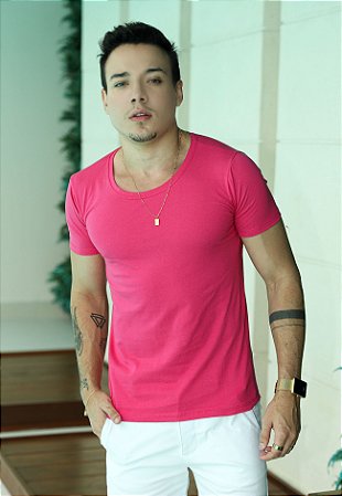 Camiseta Gola Canoa Pink