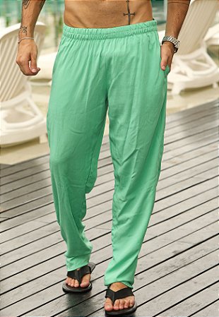 Calça Viscolinho Verde Água