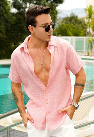 Camisa Linho Rosa