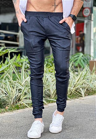 Calça Jogger Lavagem Jeans