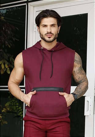 Colete Moletom Marsala