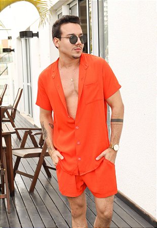 Conjunto Gola Padre Laranja