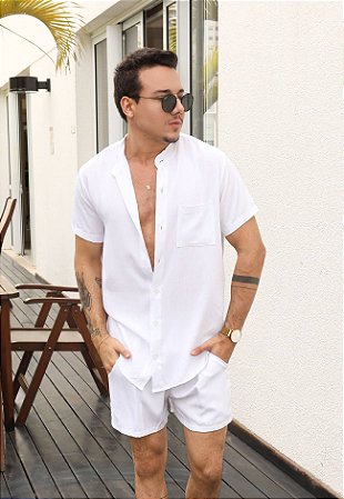 Conjunto Gola Padre Branco