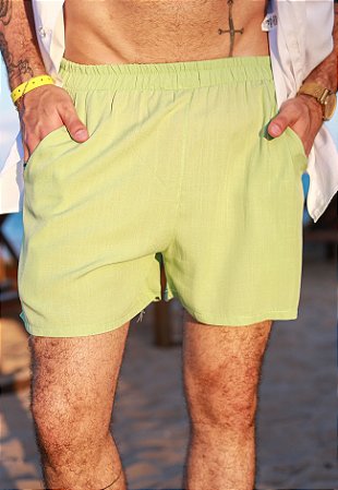 Shorts Viscolinho Verde Cana