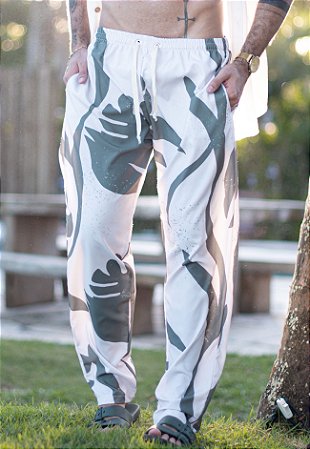 Calça Crepe Light Folhas