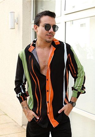 Camisa Manga Longa Estampada