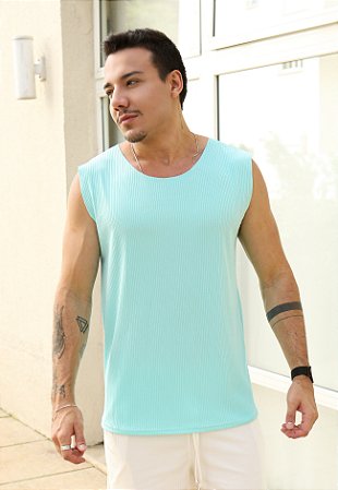 Regata Canelada Verde Água