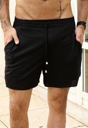 Shorts Canelado Preto