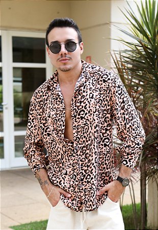 Camisa Manga Longa Animal Print