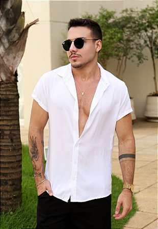 Camisa Manga Morcego Branca