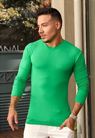 Blusa Manga Longa Verde Bandeira