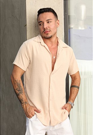 Camisa Texturizada Marfim