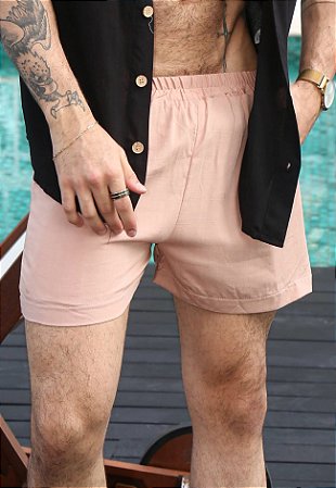 Shorts Masculino Viscolinho Bege
